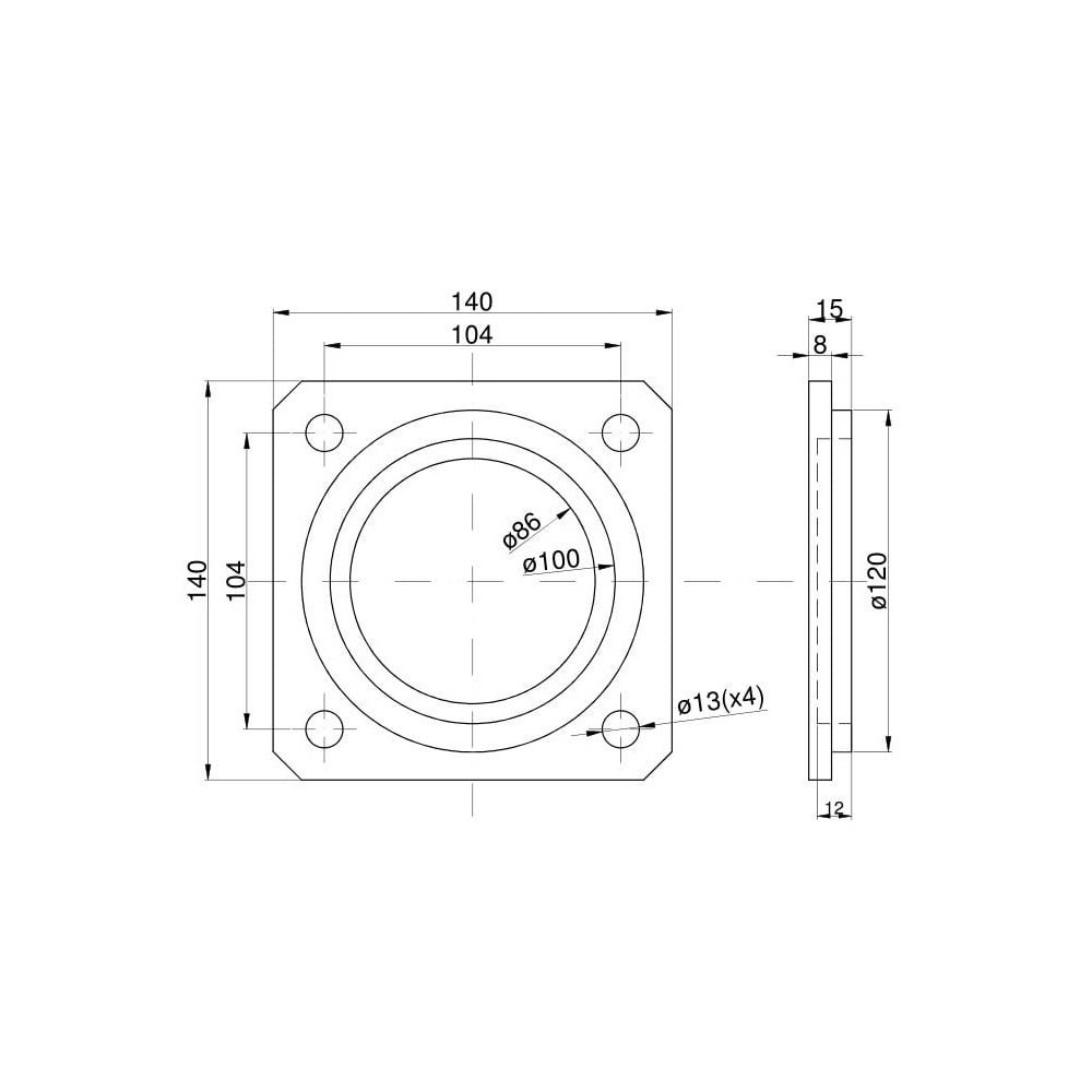 Pokrywa łożyska gruba Talerzówka