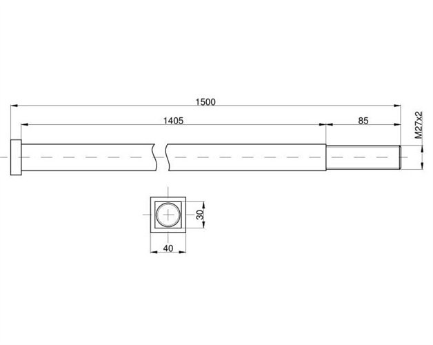 Oś dł. 1490mm Talerzówka