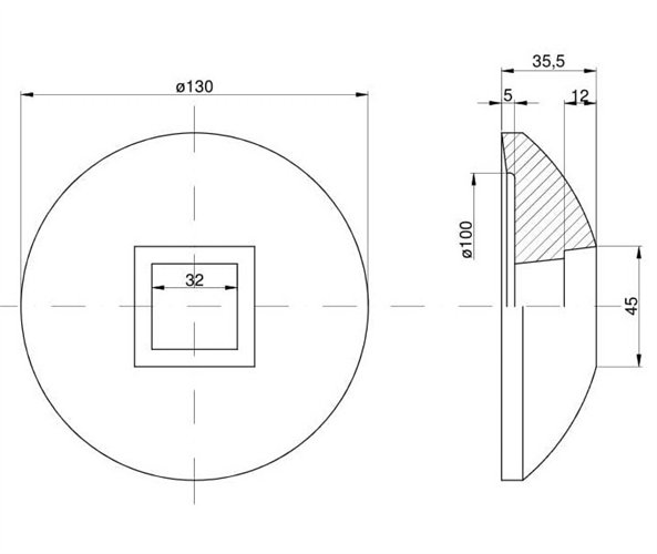 Nakładka krańcowa Talerzówka