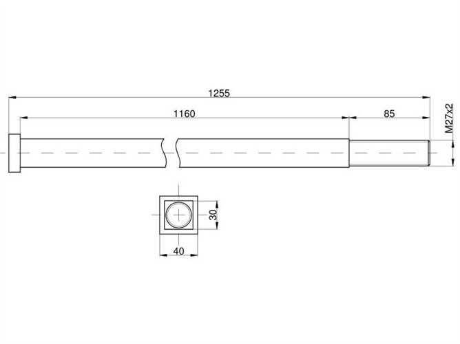 Oś dł.1250mm Talerzówka