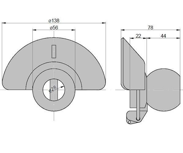 Kula z kołnierzem i zawleczką Kat.2-2 56x28 (zamiennik Walterscheid)