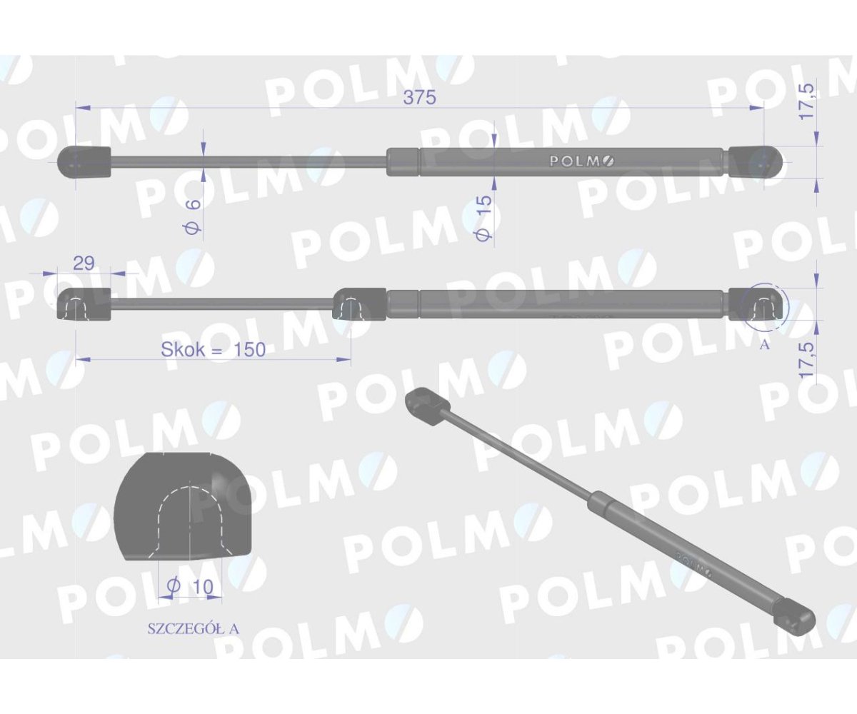 Siłownik dachu 16367957 pasuje do Zetora Proxima Forterra POLMO