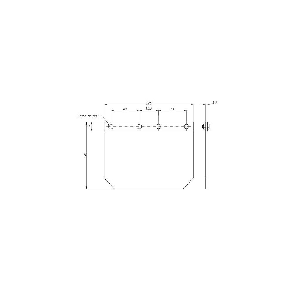 Chlapacz, osłona przeciwbłotna przód C-330/360/MF3