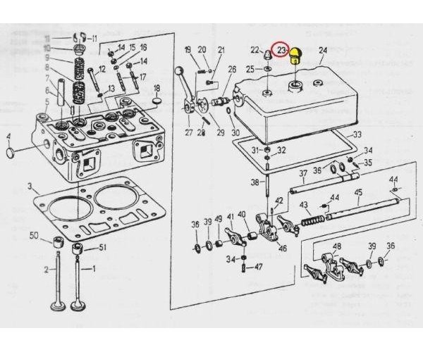Odpowietrznik oleju pokrywy głowicy C-330