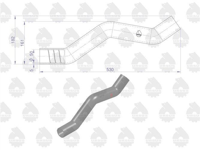 Przewód gumowy filtra powietrza kpl. z sprężyną zbrojony płótnem MF3 ORYGINAŁ URSUS