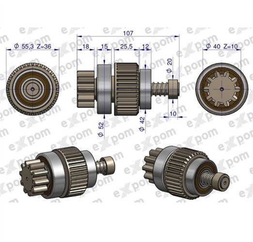 Zespół sprzęgający rozrusznika z reduktorem MF3 MASSEY FERGUSON Blue Line EXPOM KWIDZYN eu