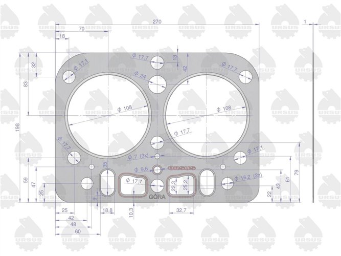 Uszczelka głowicy silikon 42022090 C-330 ORYGINAŁ URSUS