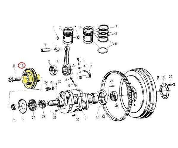 Koło pasowe wału korbowego. C-330/328