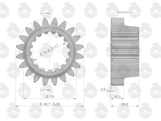 Koło II biegu MF ORYGINAŁ URSUS