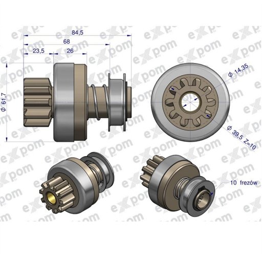 Zespół sprzęgający rozrusznika ( Typ Iskra ) MSX 190, 16.900.151 EXPOM KWIDZYN eu