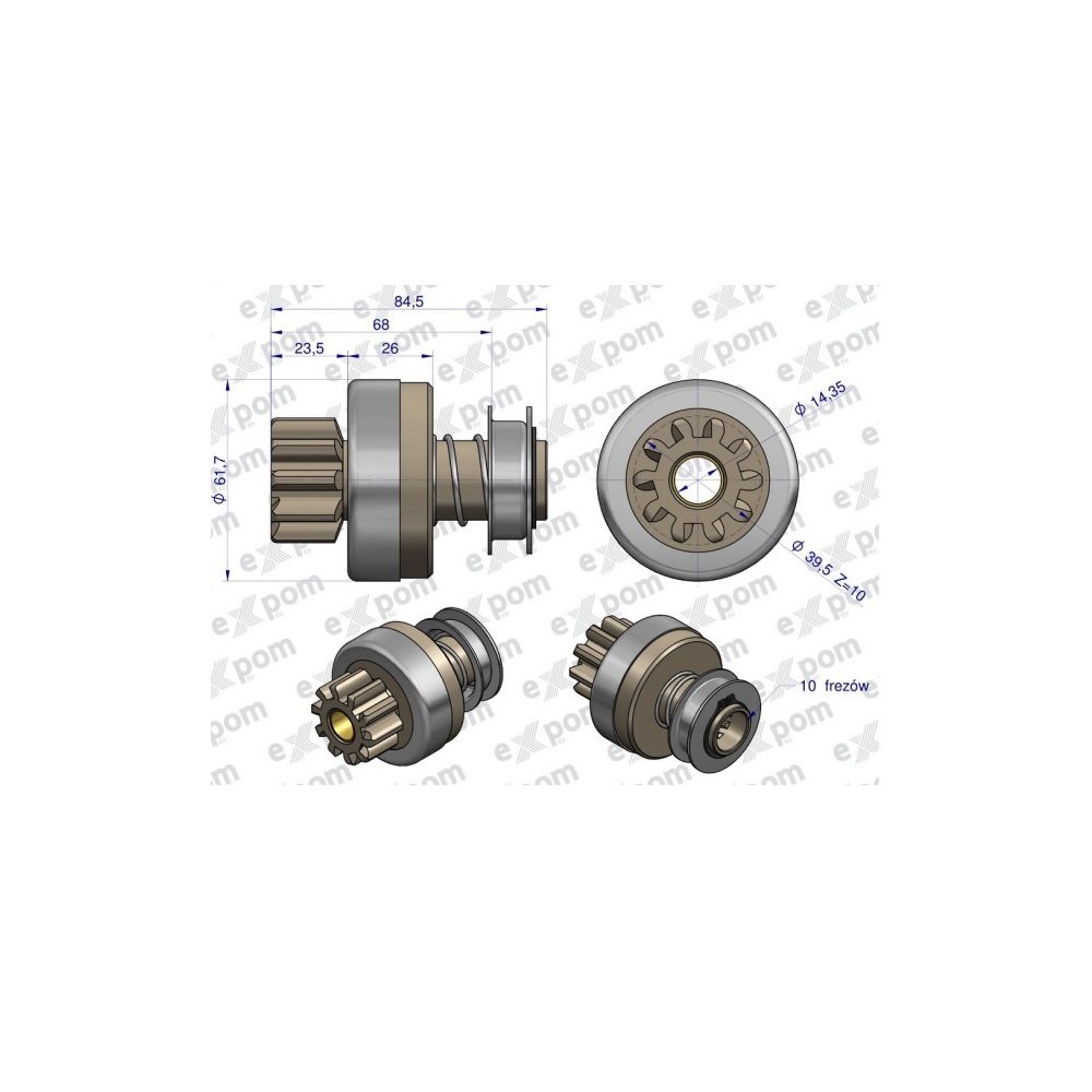 Zespół sprzęgający rozrusznika ( Typ Iskra ) MSX 190, 16.900.151 EXPOM KWIDZYN eu