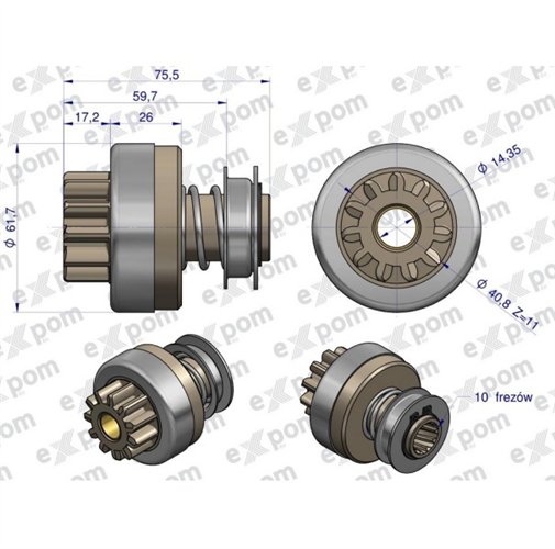 Zespół sprzęgający rozrusznika ( Typ Iskra ) MSX 527, 16.900.880 EXPOM KWIDZYN eu