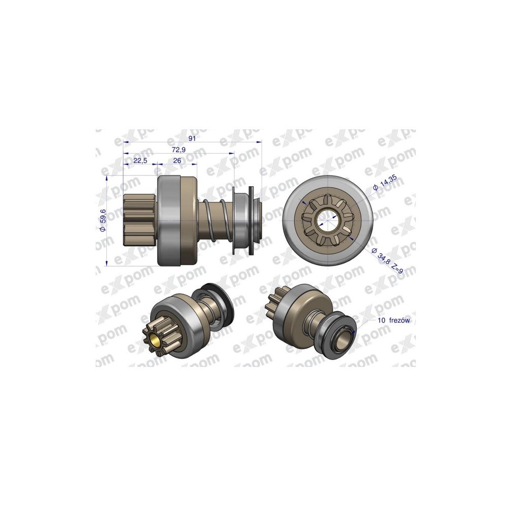 Zespół sprzęgający rozrusznika ( Typ Iskra ) 16.900.935 EXPOM KWIDZYN eu