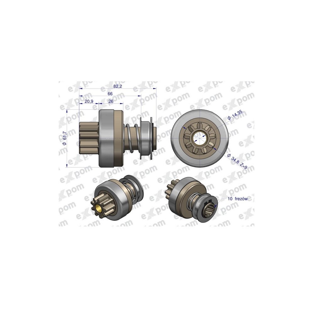 Zespół sprzęgający rozrusznika ( Typ Iskra ) MSX 400, 16.901.658 EXPOM KWIDZYN eu
