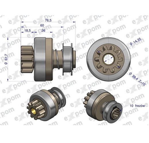Zespół sprzęgający rozrusznika ( Typ Iskra ) MSX 734, 16.901.694 EXPOM KWIDZYN eu