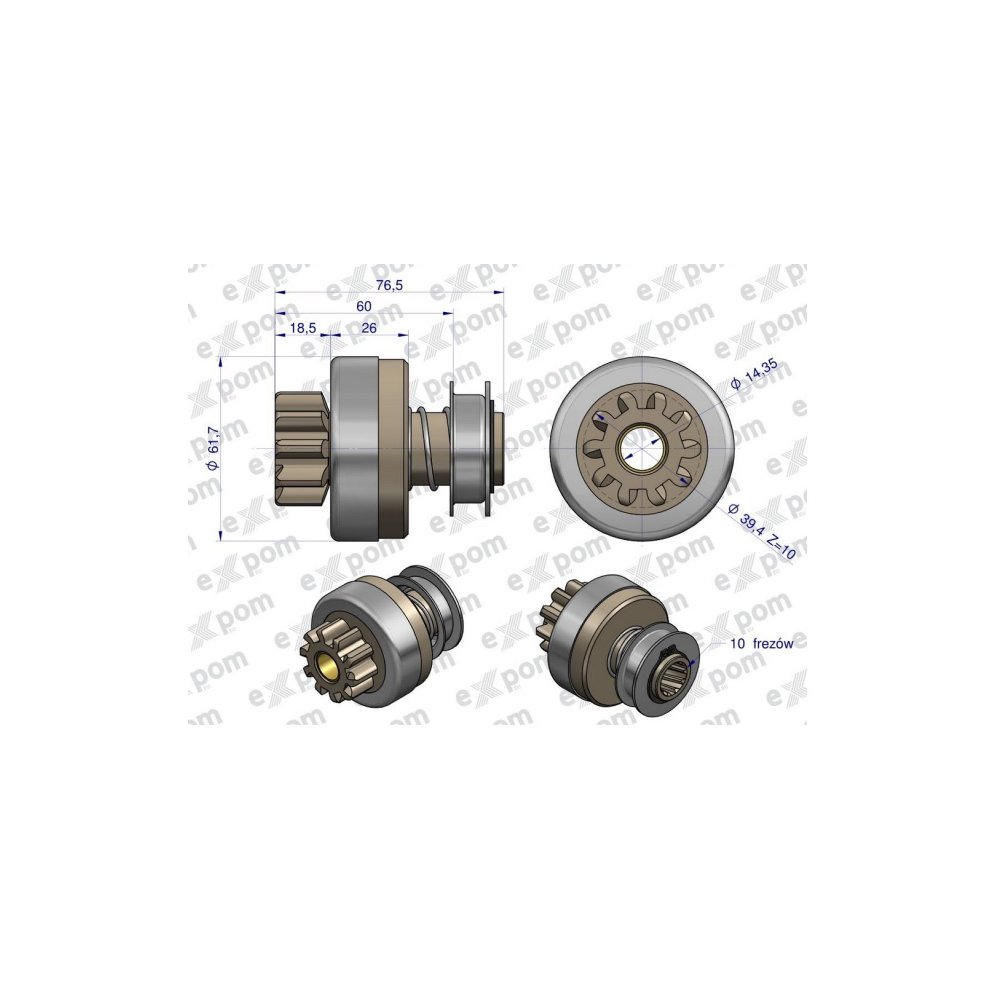 Zespół sprzęgający rozrusznika ( Typ Iskra ) MSX 734, 16.901.694 EXPOM KWIDZYN eu