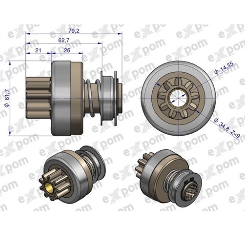 Zespół sprzęgający rozrusznika ( Typ Iskra ) MSX 742, 16.901.722 EXPOM KWIDZYN eu