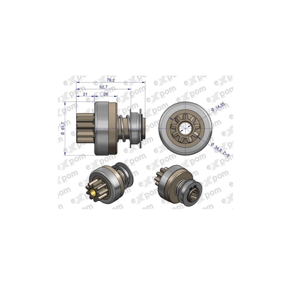 Zespół sprzęgający rozrusznika ( Typ Iskra ) MSX 742, 16.901.722 EXPOM KWIDZYN eu