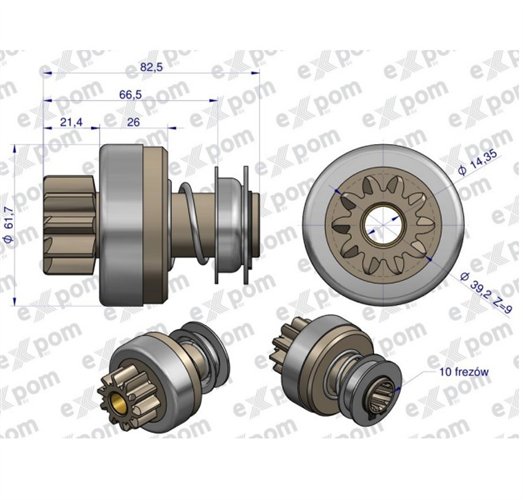 Zespół sprzęgający rozrusznika ( Typ Iskra ) MSX 754, 16.901.751 EXPOM KWIDZYN eu