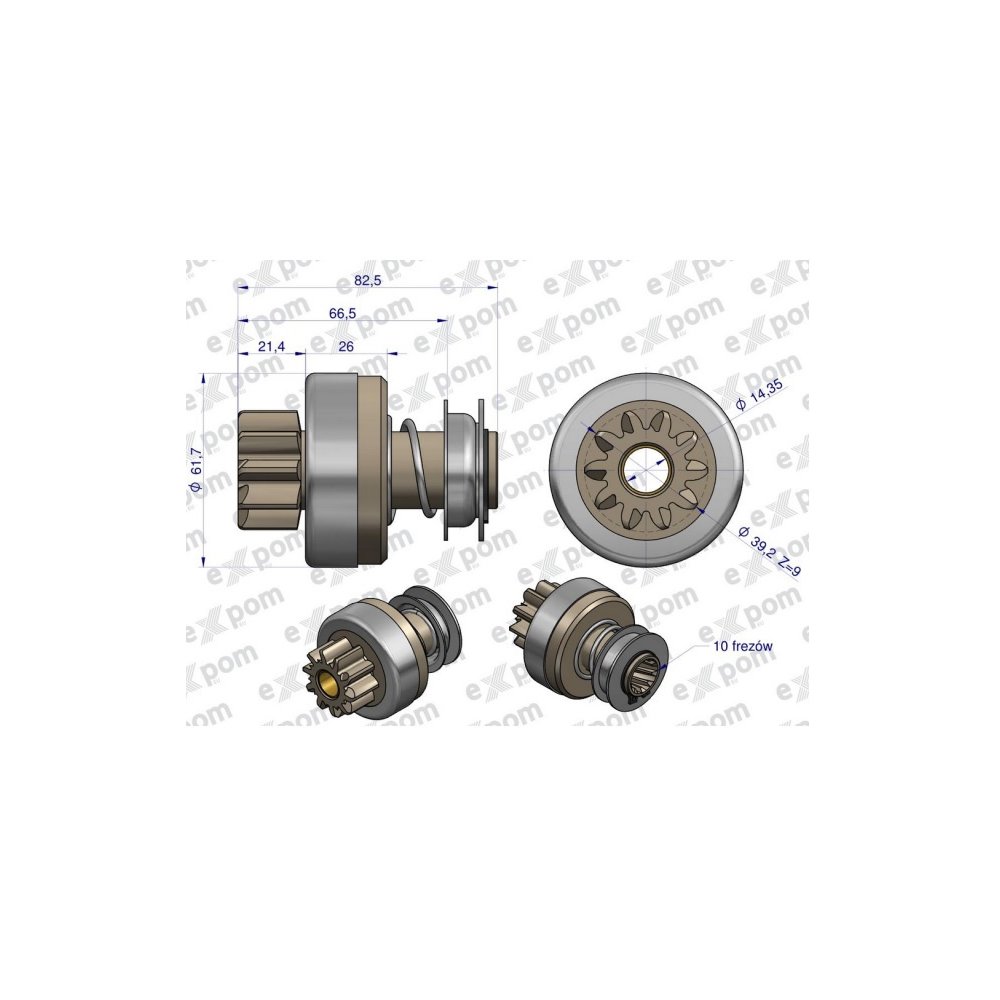 Zespół sprzęgający rozrusznika ( Typ Iskra ) MSX 754, 16.901.751 EXPOM KWIDZYN eu