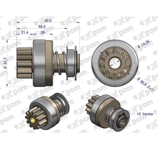 Zespół sprzęgający rozrusznika ( Typ Iskra ) MSX 667, 16.901.752 EXPOM KWIDZYN eu
