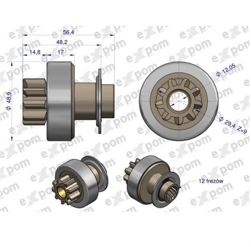 Zespół sprzęgający rozrusznika ( Typ Iskra ) MSX 1376, 16.902.183 EXPOM KWIDZYN eu