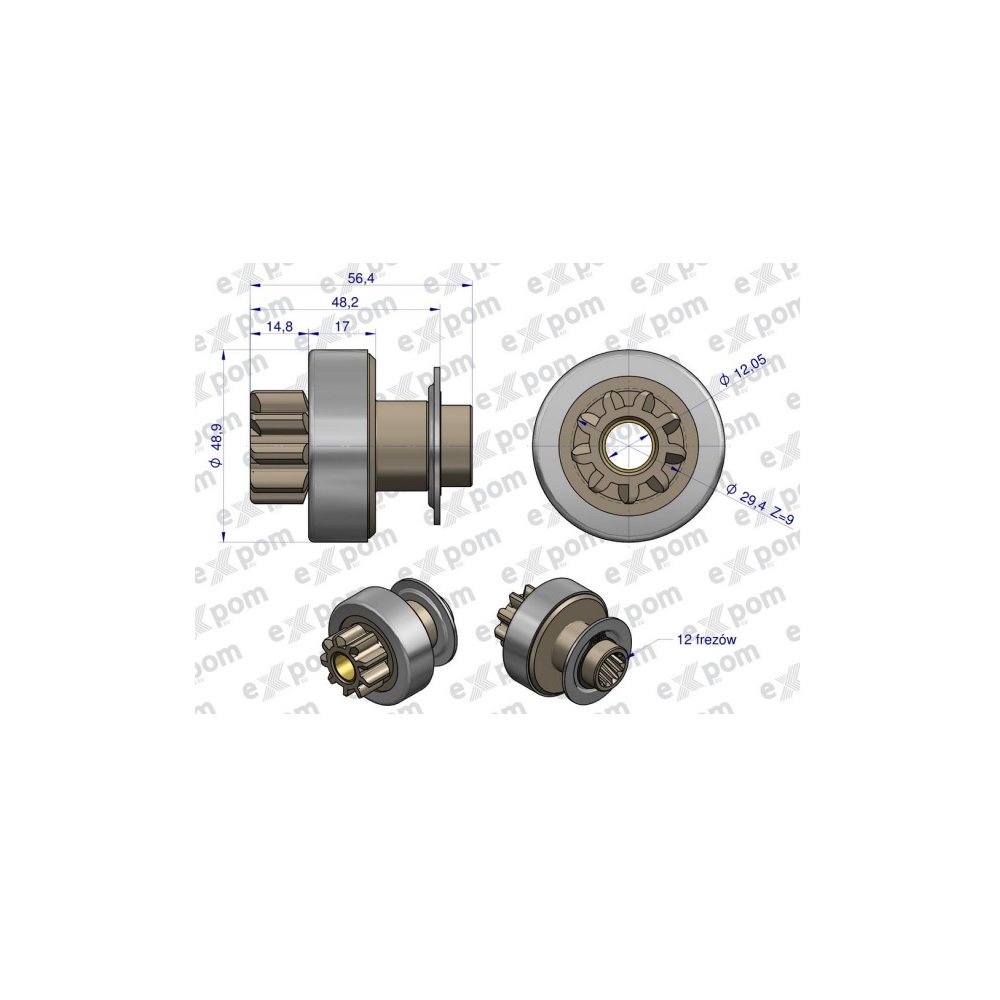 Zespół sprzęgający rozrusznika ( Typ Iskra ) MSX 1376, 16.902.183 EXPOM KWIDZYN eu