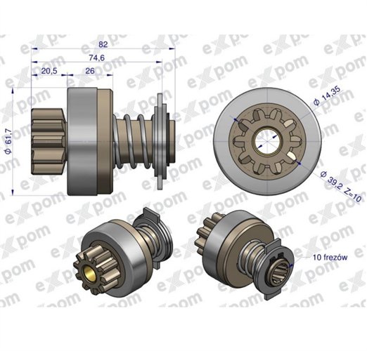 Zespół sprzęgający rozrusznika ( Typ Iskra ) MSX 602, 16.902.382 EXPOM KWIDZYN eu