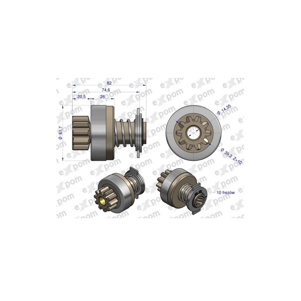 Zespół sprzęgający rozrusznika ( Typ Iskra ) MSX 602, 16.902.382 EXPOM KWIDZYN eu
