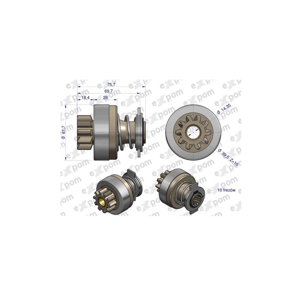 Zespół sprzęgający rozrusznika ( Typ Iskra ) MSX 233, 16.902.507, 1447834M91 EXPOM KWIDZYN eu