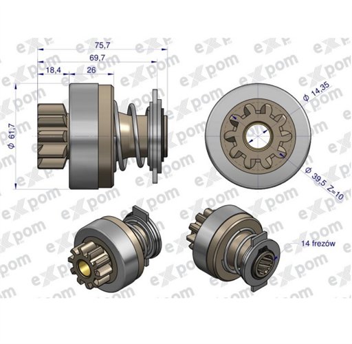 Zespół sprzęgający rozrusznika ( Typ Iskra ) MSX 52, 16.902.560 EXPOM KWIDZYN eu