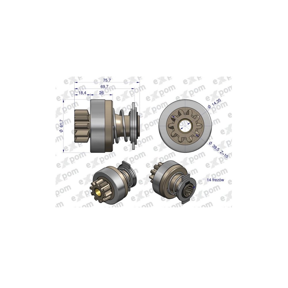 Zespół sprzęgający rozrusznika ( Typ Iskra ) MSX 52, 16.902.560 EXPOM KWIDZYN eu