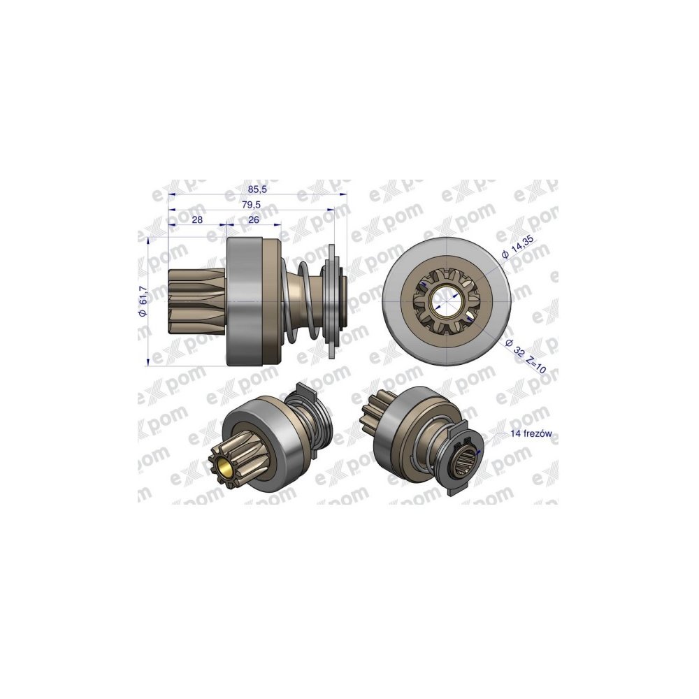 Zespół sprzęgający rozrusznika ( Typ Iskra ) MSX 800, 16.902.854 EXPOM KWIDZYN eu