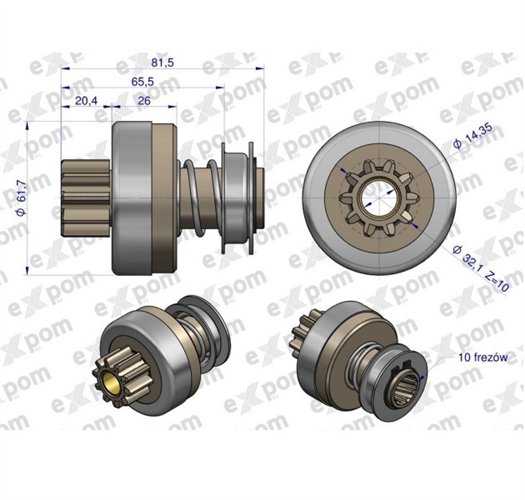 Zespół sprzęgający rozrusznika ( Typ Iskra ) MSX 833, 16.903.166 EXPOM KWIDZYN eu