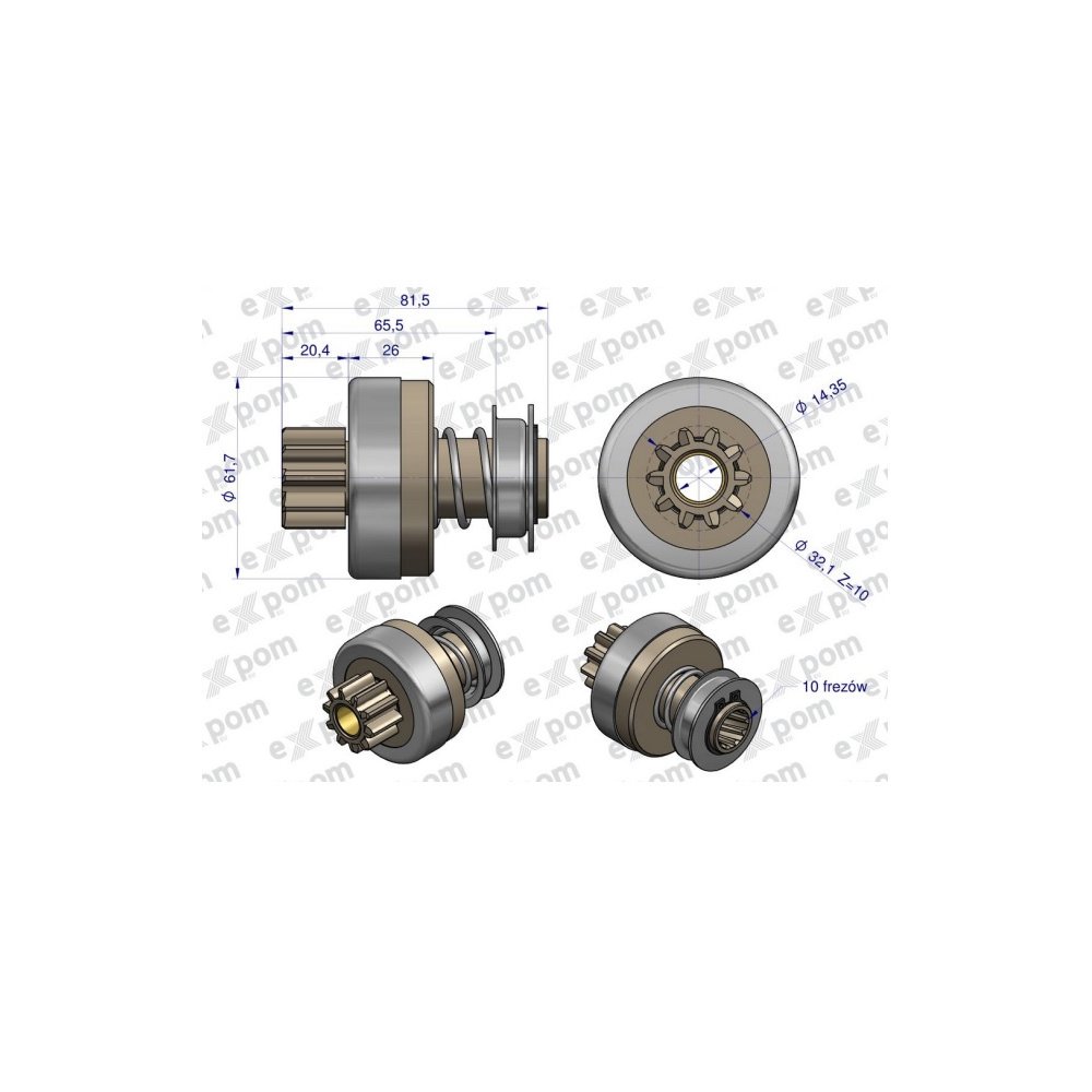 Zespół sprzęgający rozrusznika ( Typ Iskra ) MSX 833, 16.903.166 EXPOM KWIDZYN eu