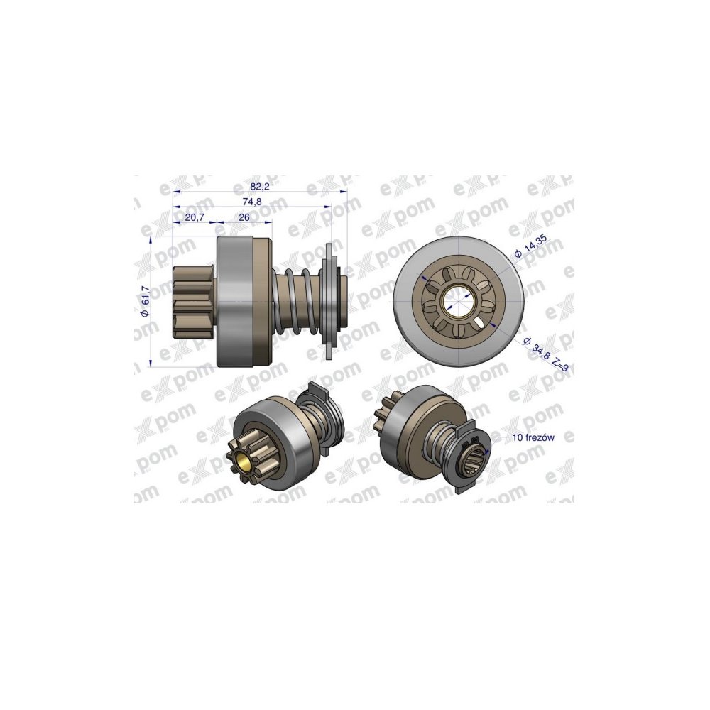 Zespół sprzęgający rozrusznika ( Typ Iskra ) MSX 724, 16.904.625 EXPOM KWIDZYN eu