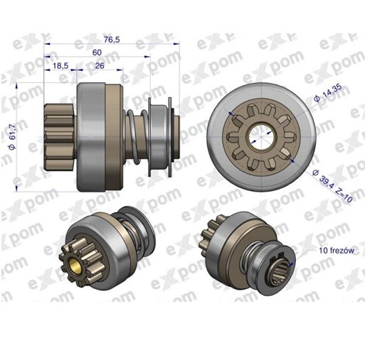 Zespół sprzęgający rozrusznika ( Typ Iskra ) MSX 251, 16.904.922 EXPOM KWIDZYN eu