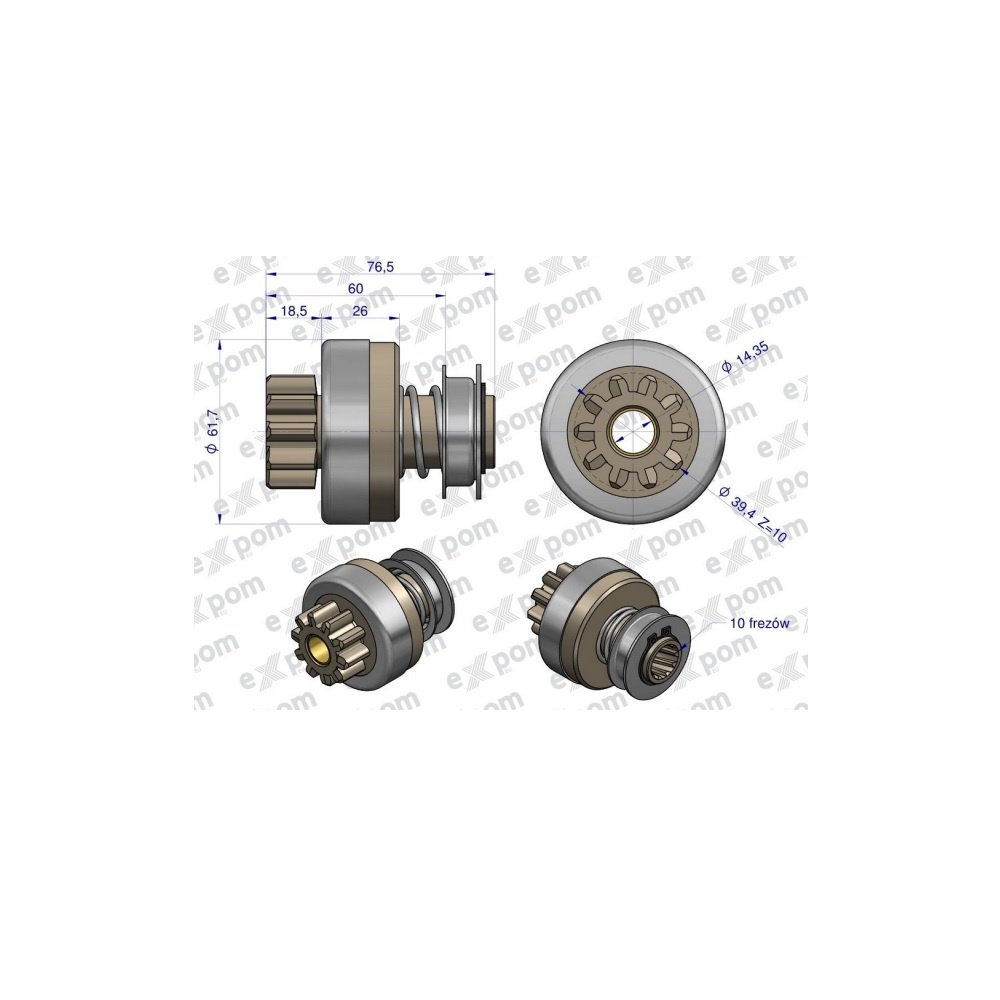 Zespół sprzęgający rozrusznika ( Typ Iskra ) MSX 251, 16.904.922 EXPOM KWIDZYN eu