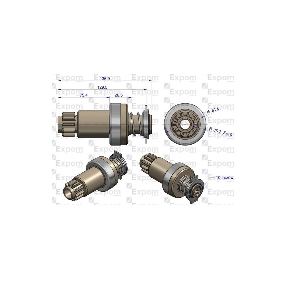 Zespół sprzęgający rozrusznika ( Typ Iskra ) MSX 894, 16.911.445 EXPOM eu