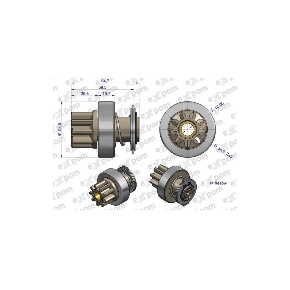 Zespół sprzęgający rozrusznika ( Typ Iskra ) MSX 242, 16.911.597 EXPOM KWIDZYN eu
