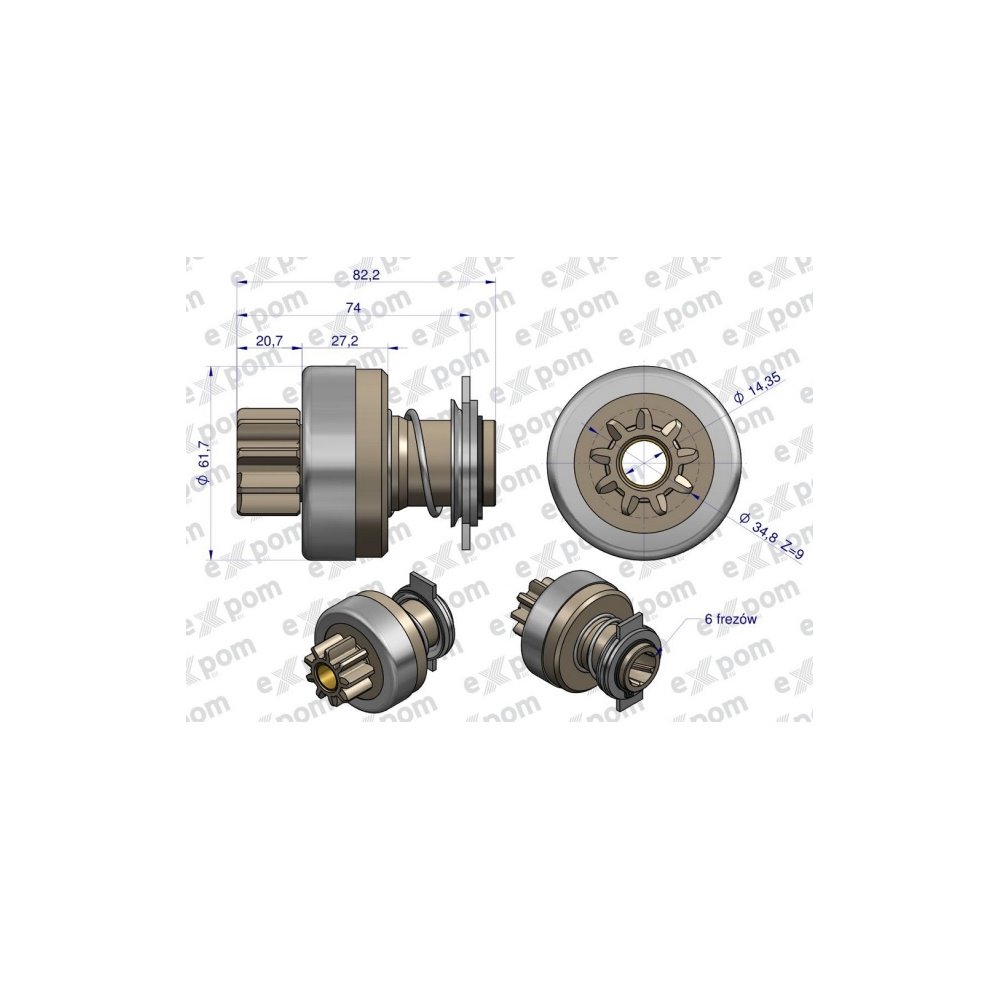 Zespół sprzęgający rozrusznika 16.911.910 (rozrusznik Iskra) EXPOM KWIDZYN eu