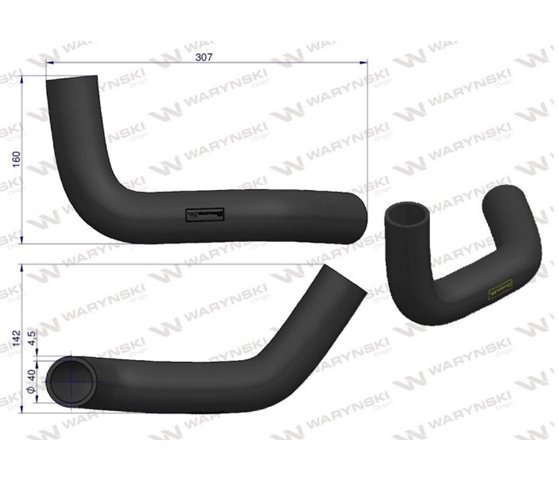 Przewód chłodnicy dolny 1695562M1 Waryński