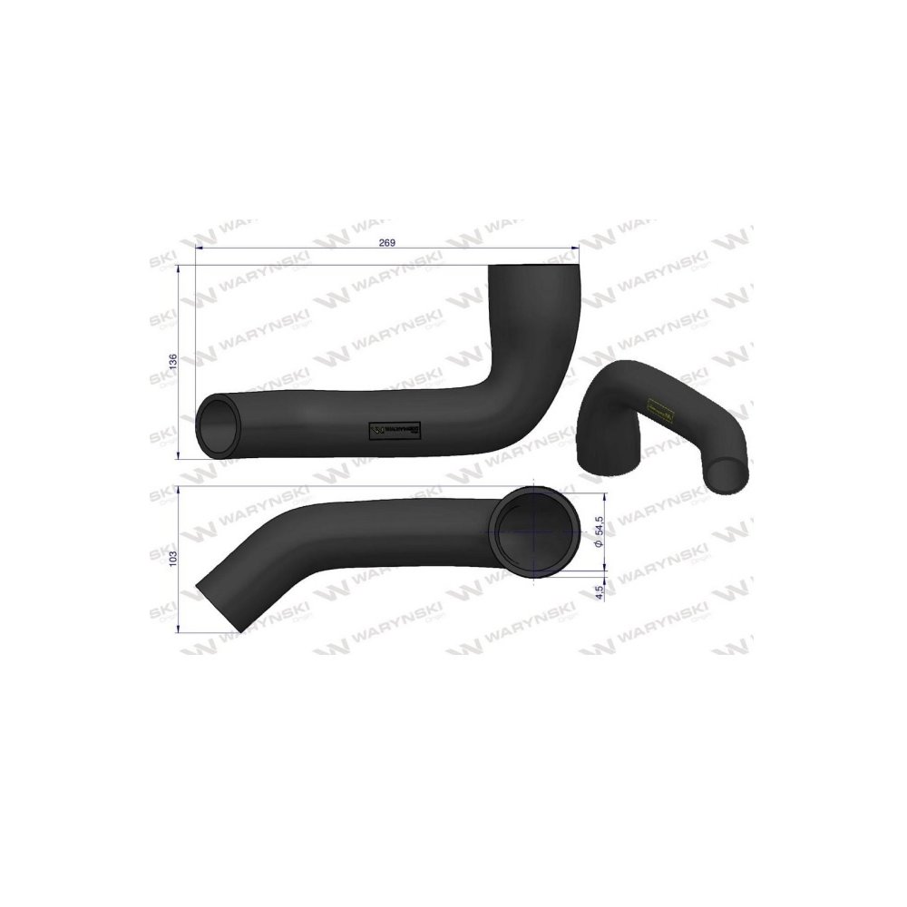 Przewód chłodnicy dolny 1695564M1 Waryński