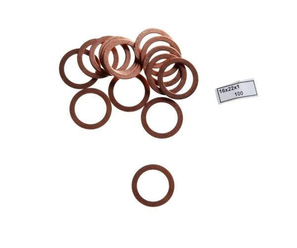 Podkładka, uszczelka miedziana 16x22x1 ( sprzedawane po 100 )