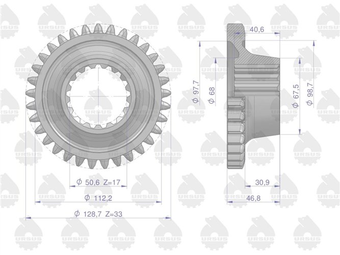 Koło 4-biegu Z-17/33 MF3 ORYGINAŁ URSUS