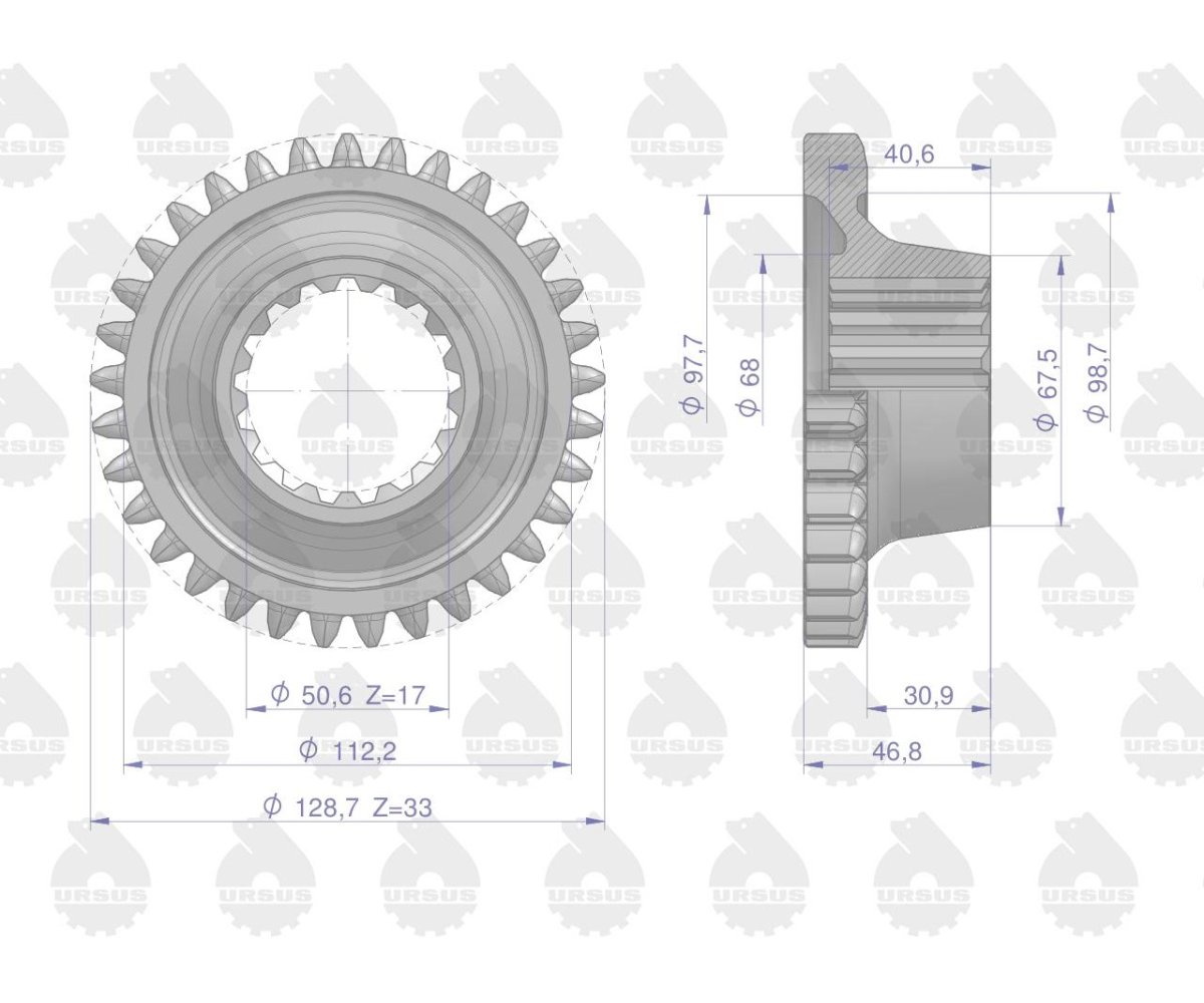 Koło 4-biegu Z-17/33 MF3 ORYGINAŁ URSUS