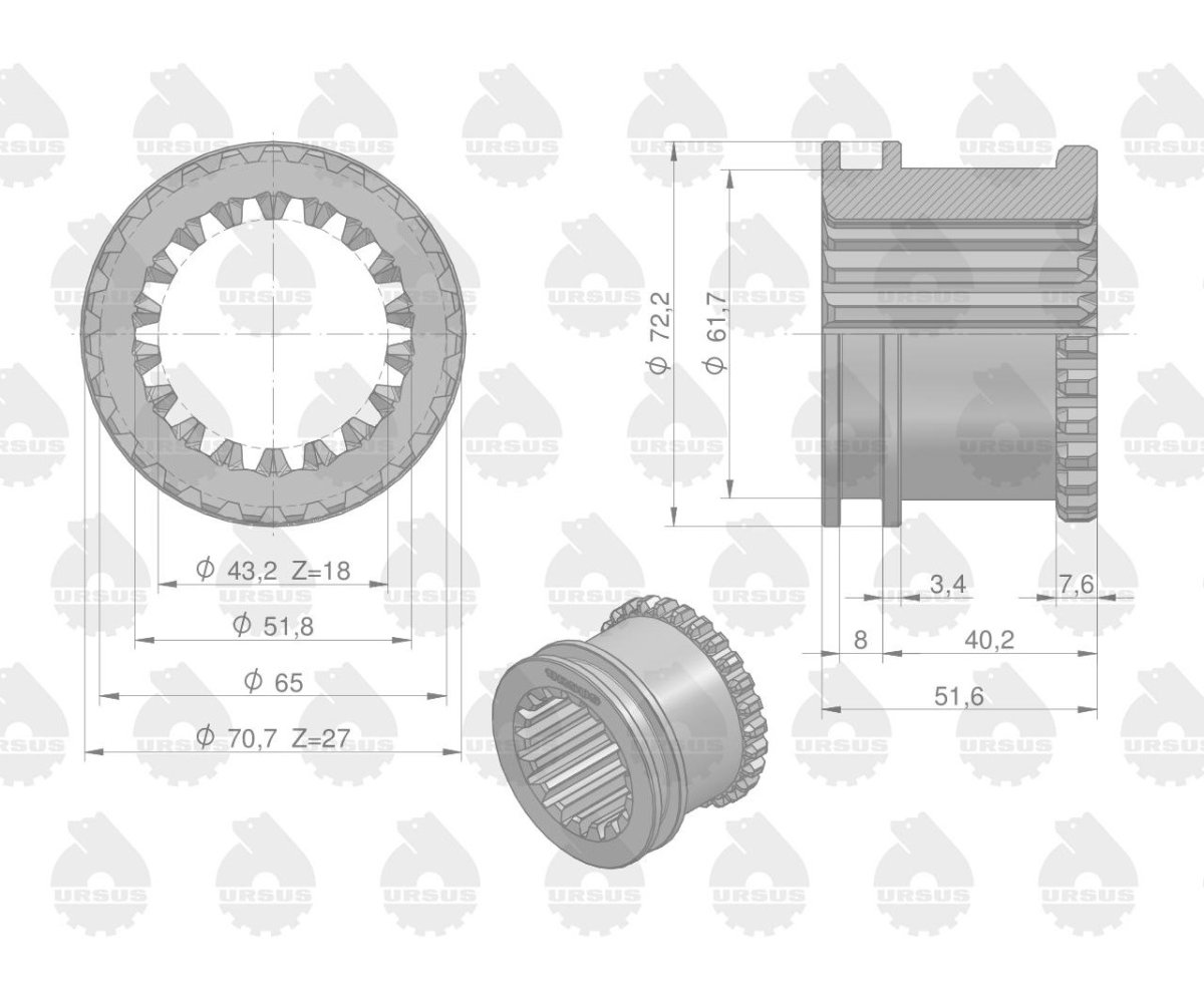 Tuleja sprzęgająca reduktora MF3 ORYGINAŁ URSUS