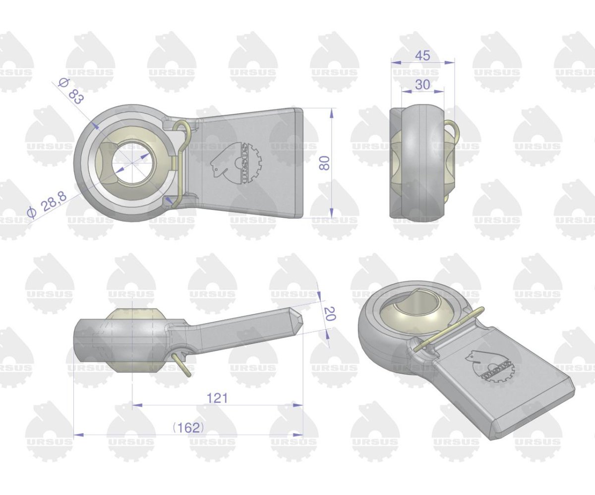 Główka końcówka cięgła z zabezpieczaniem 46650080 C-330 C-360 MF3 ORYGINAŁ URSUS