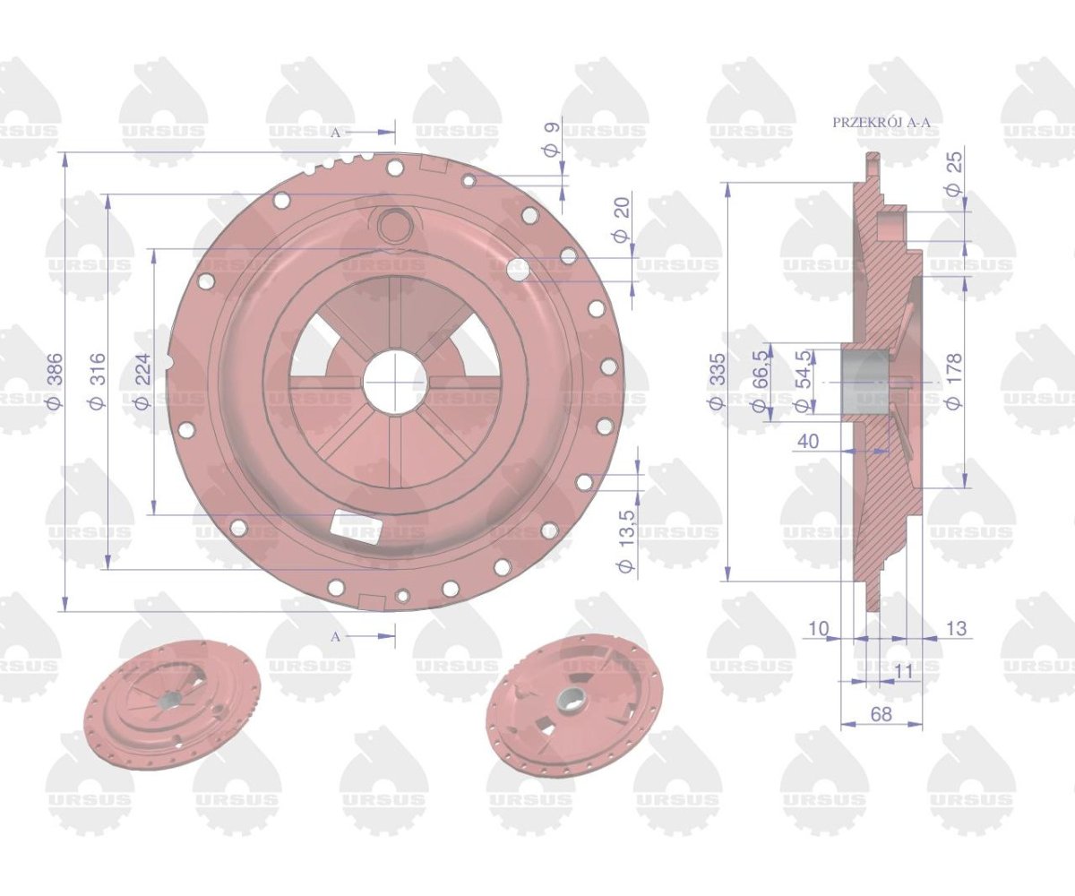 Pokrywa lewa tylnego mostu MF-3 ORYGINAŁ URSUS