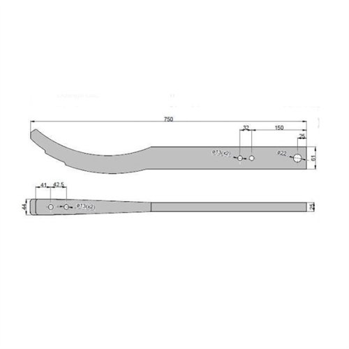 Grządziel słupica/trzon hartowana wzmocniona agregatu podorywkowego 750mm Gruber